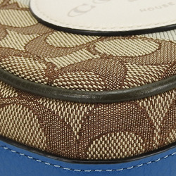 Coach Shoulder Bag 2635 Signature Dempsey Canvas Leather Beige Blue Khaki Camera Pochette Women's COACH