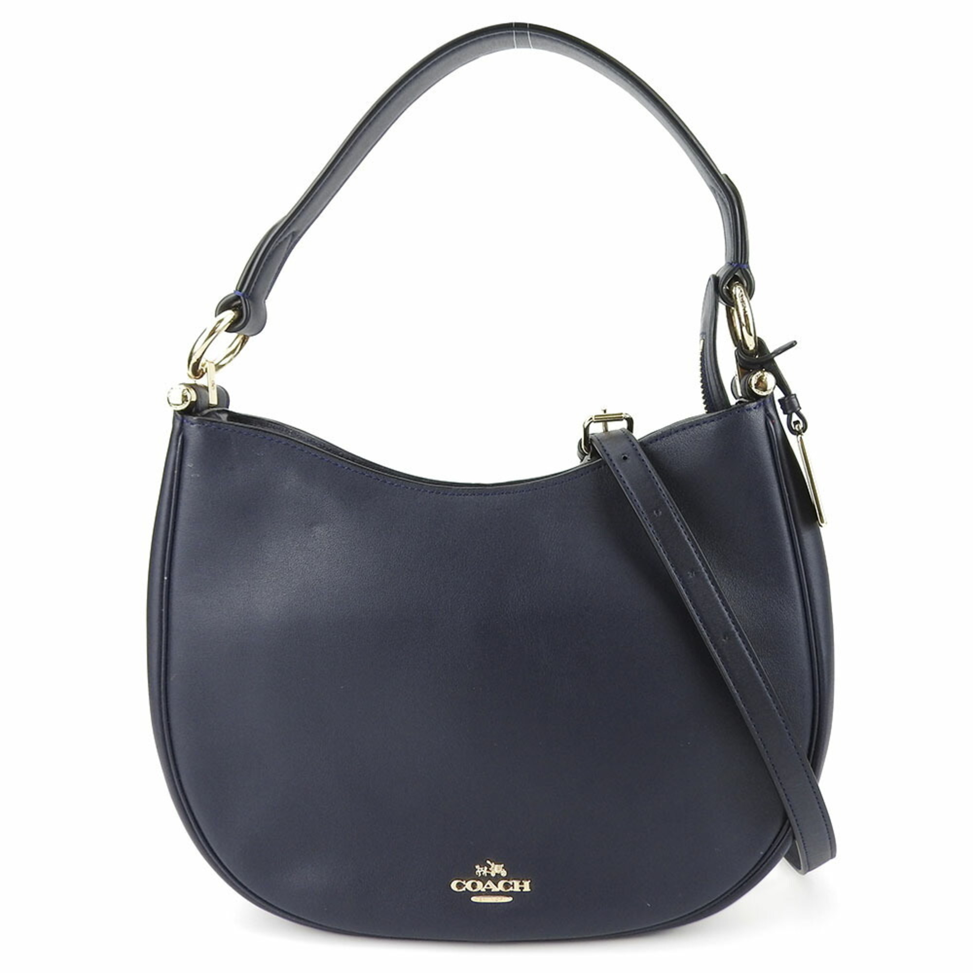 Coach Shoulder Bag 54446 Leather Navy Women's COACH