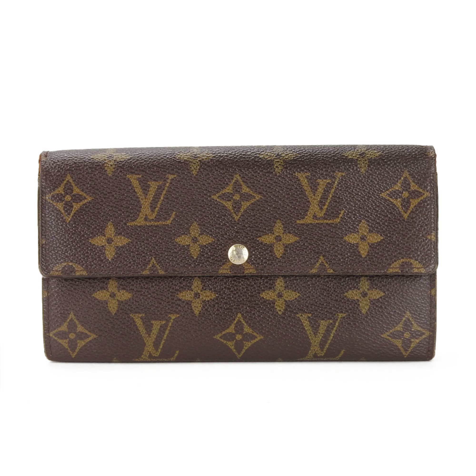 Louis Vuitton Long Wallet Portefeuille Sarah M61734 Monogram Brown Bi-fold Women's LOUIS VUITTON