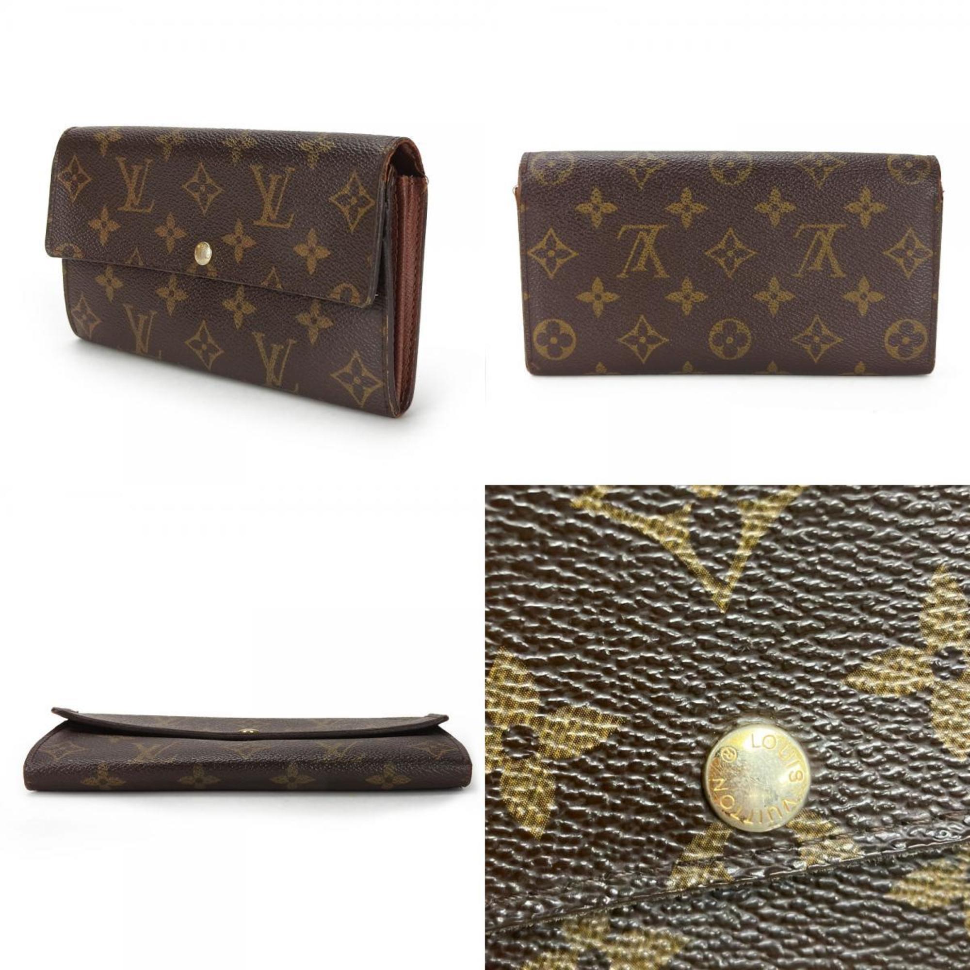 Louis Vuitton Long Wallet Portefeuille Sarah M61734 Monogram Brown Bi-fold Women's LOUIS VUITTON