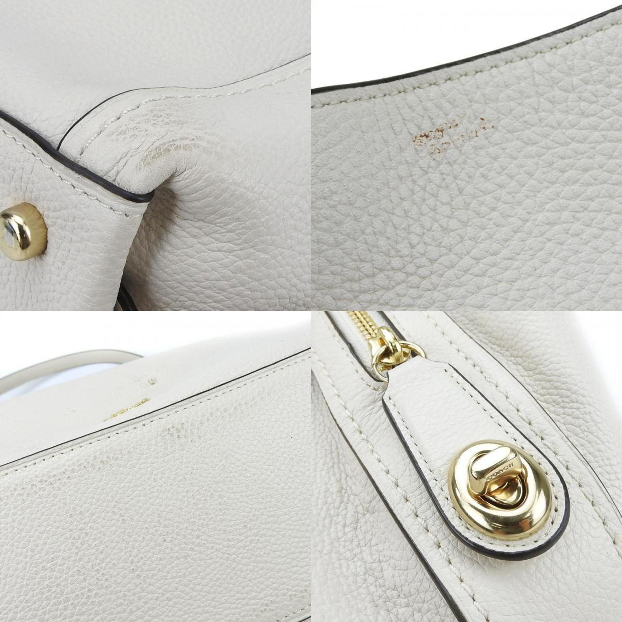 Coach Shoulder Bag 57125 Leather Off-White Women's COACH