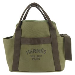 Hermes Tote Bag Sac de Pansage Groom Canvas Khaki X Stamp Inner Included Women's Men's HERMES
