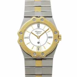 Chopard St. Moritz 26 8025-15 Combi Boys Watch Date White YG Yellow Gold Quartz