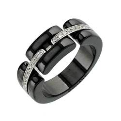 CHANEL Ultra #50 Ring Diamond K18 WG Black Ceramic 750 ULTRA