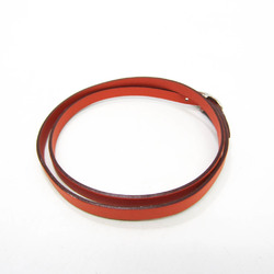 Hermes Hapi Choker Leather,Metal Bangle Orange,Silver