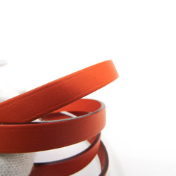 Hermes Hapi Choker Leather,Metal Bangle Orange,Silver