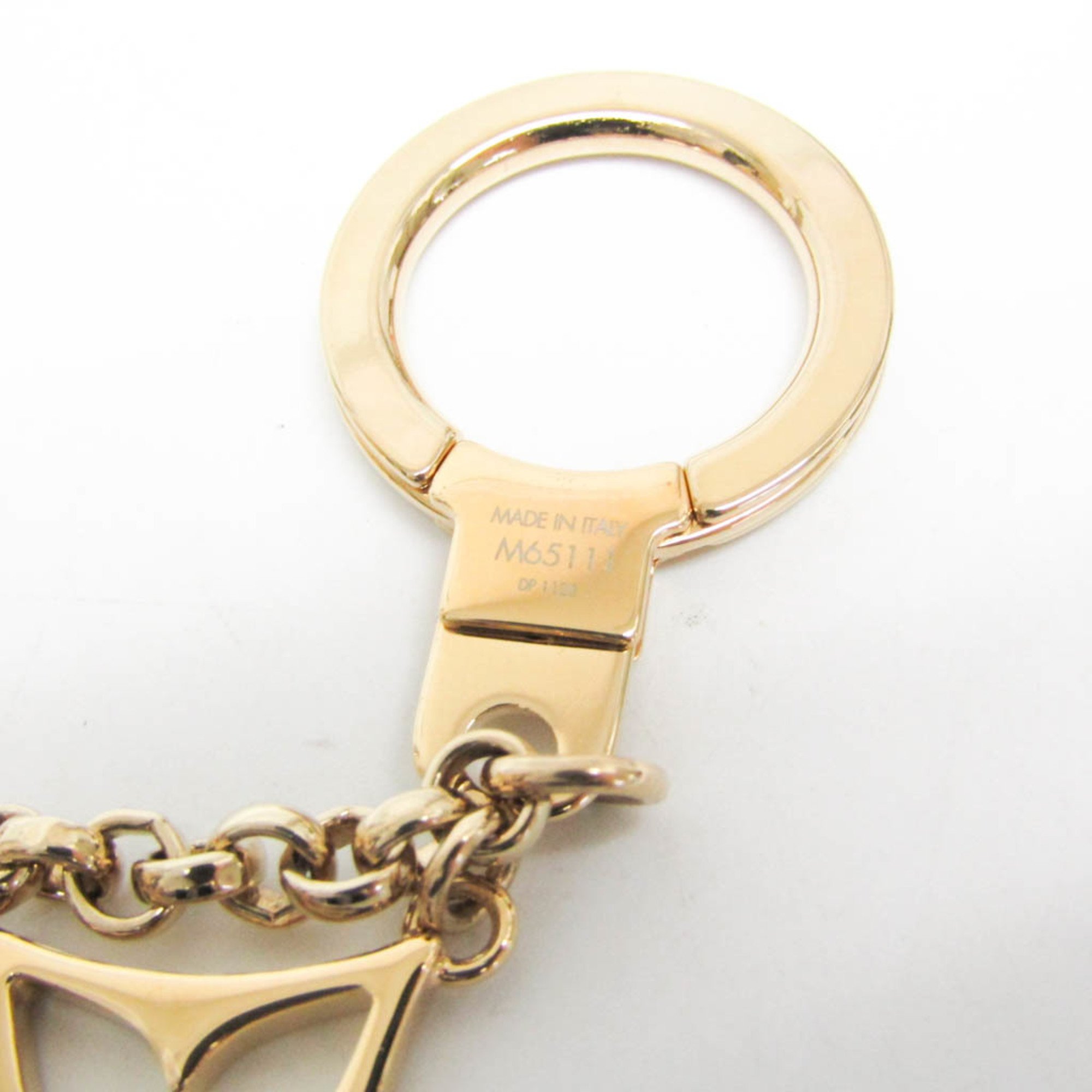 Louis Vuitton Bag Charm Chain Fleur De Monogram M65111 Keyring (Cream,Gold)