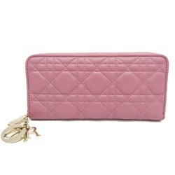 Christian Dior LADY DIOR Lotus Wallet S0181OVRB_M41G Women's  Lamb Leather Long Wallet (bi-fold) Dusty Pink