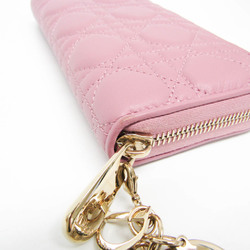 Christian Dior LADY DIOR Lotus Wallet S0181OVRB_M41G Women's  Lamb Leather Long Wallet (bi-fold) Dusty Pink