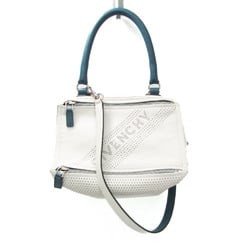 Givenchy Pandora Women's Leather Handbag,Shoulder Bag Blue Green,White
