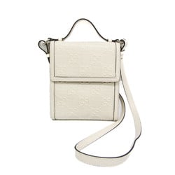 Gucci GG Embossed Messenger Bag 625782 Women,Men Leather Shoulder Bag Off-white