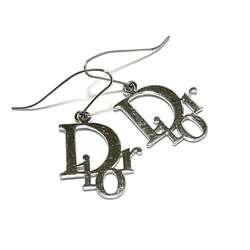 Christian Dior Women's Hook Earrings Logo Silver