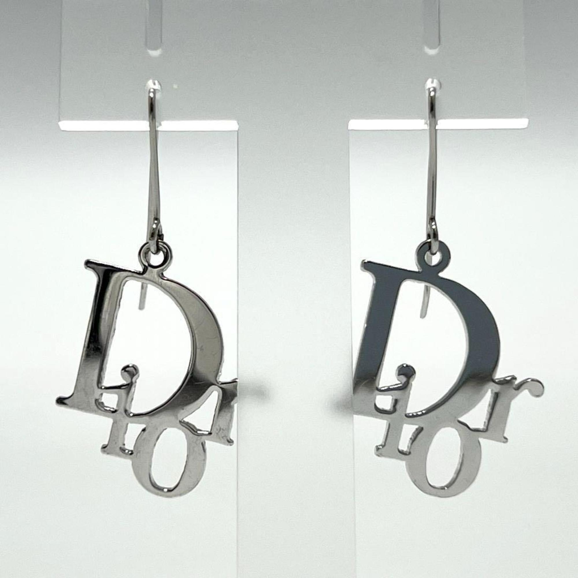 Christian Dior Women's Hook Earrings Logo Silver