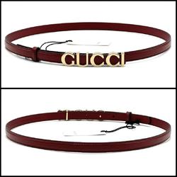 GUCCI Women's Buckle Slim Belt Leather Red