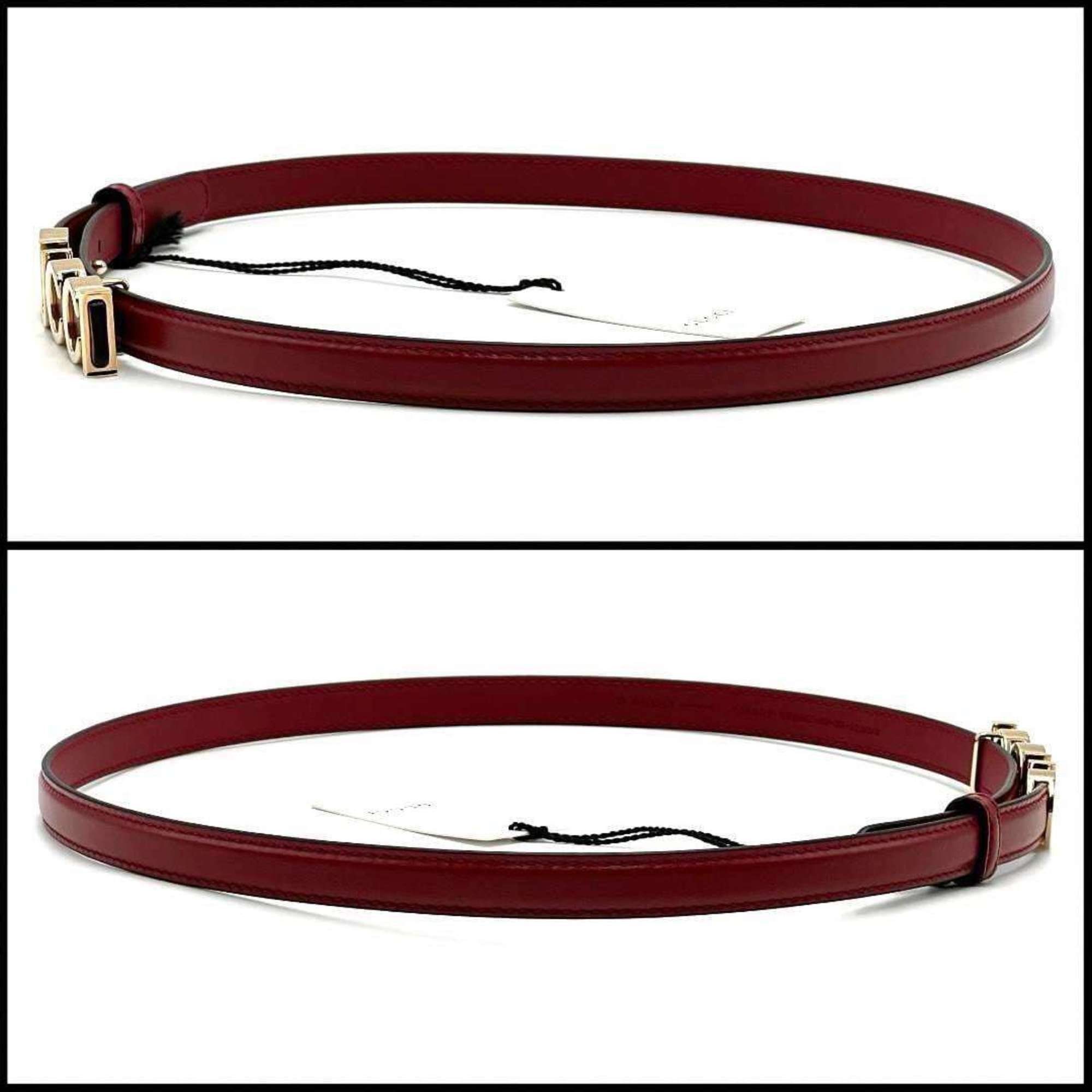 GUCCI Women's Buckle Slim Belt Leather Red