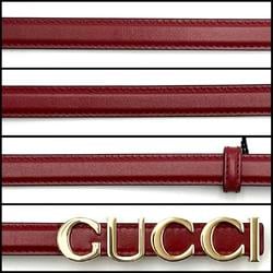 GUCCI Women's Buckle Slim Belt Leather Red