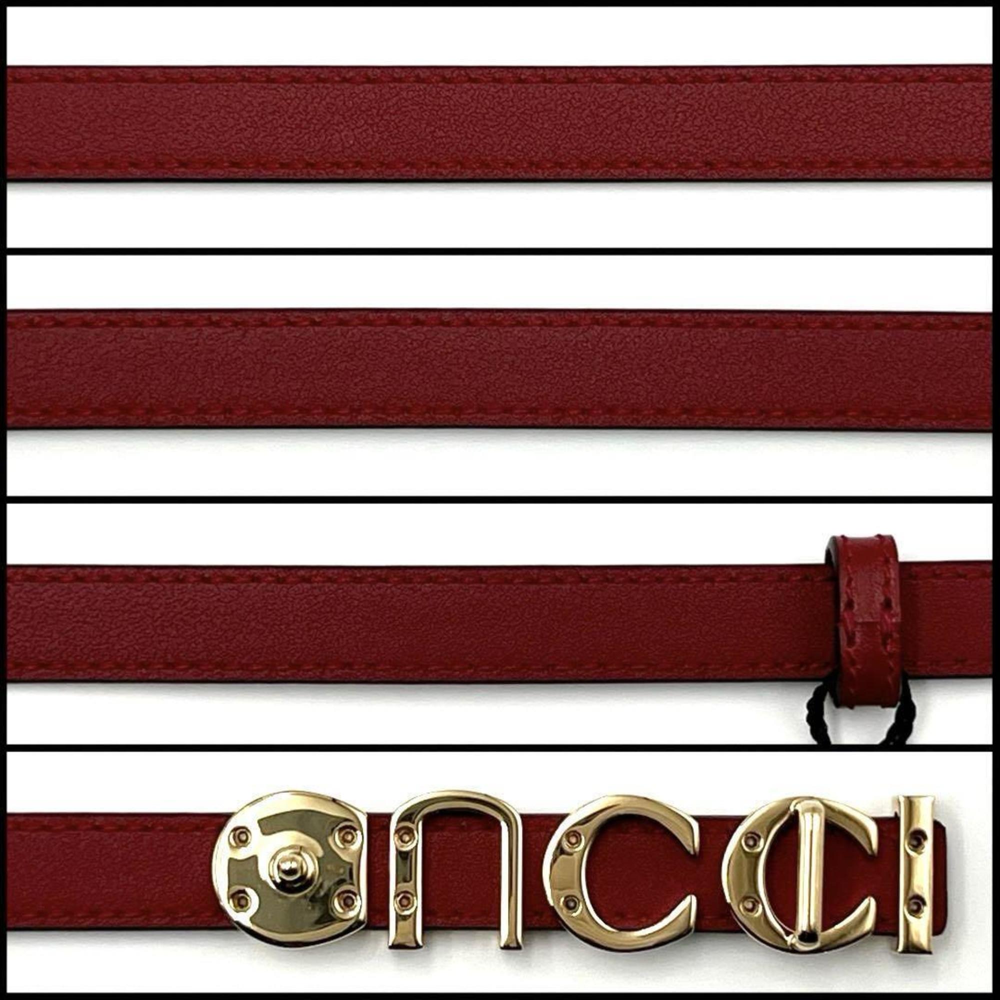 GUCCI Women's Buckle Slim Belt Leather Red