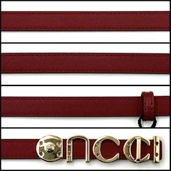 GUCCI Women's Buckle Slim Belt Leather Red