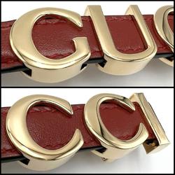 GUCCI Women's Buckle Slim Belt Leather Red