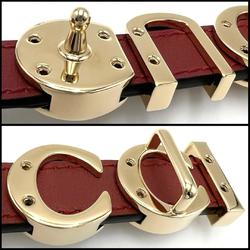 GUCCI Women's Buckle Slim Belt Leather Red