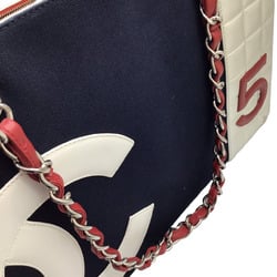 CHANEL No.5 Chain Tote Bag Number Five Navy A18644 Handbag Shoulder Chocolate Bar Lessons Beach Eco Women's