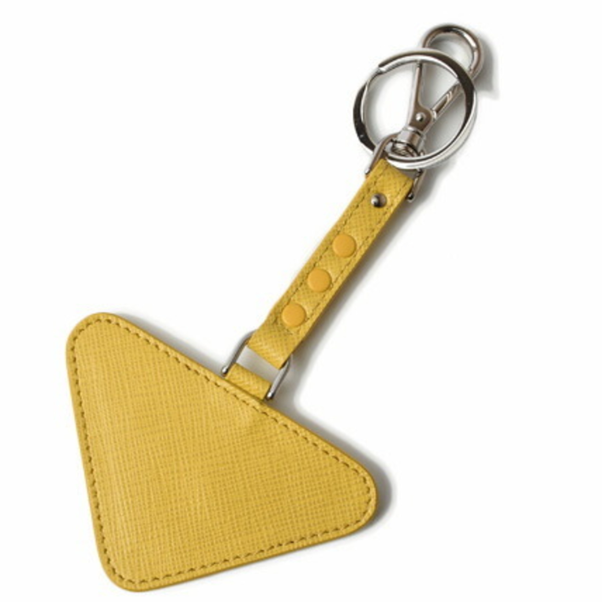 Prada Key Ring Holder Charm PRADA Trick SAFFIANO 1TL374 SOLE Yellow