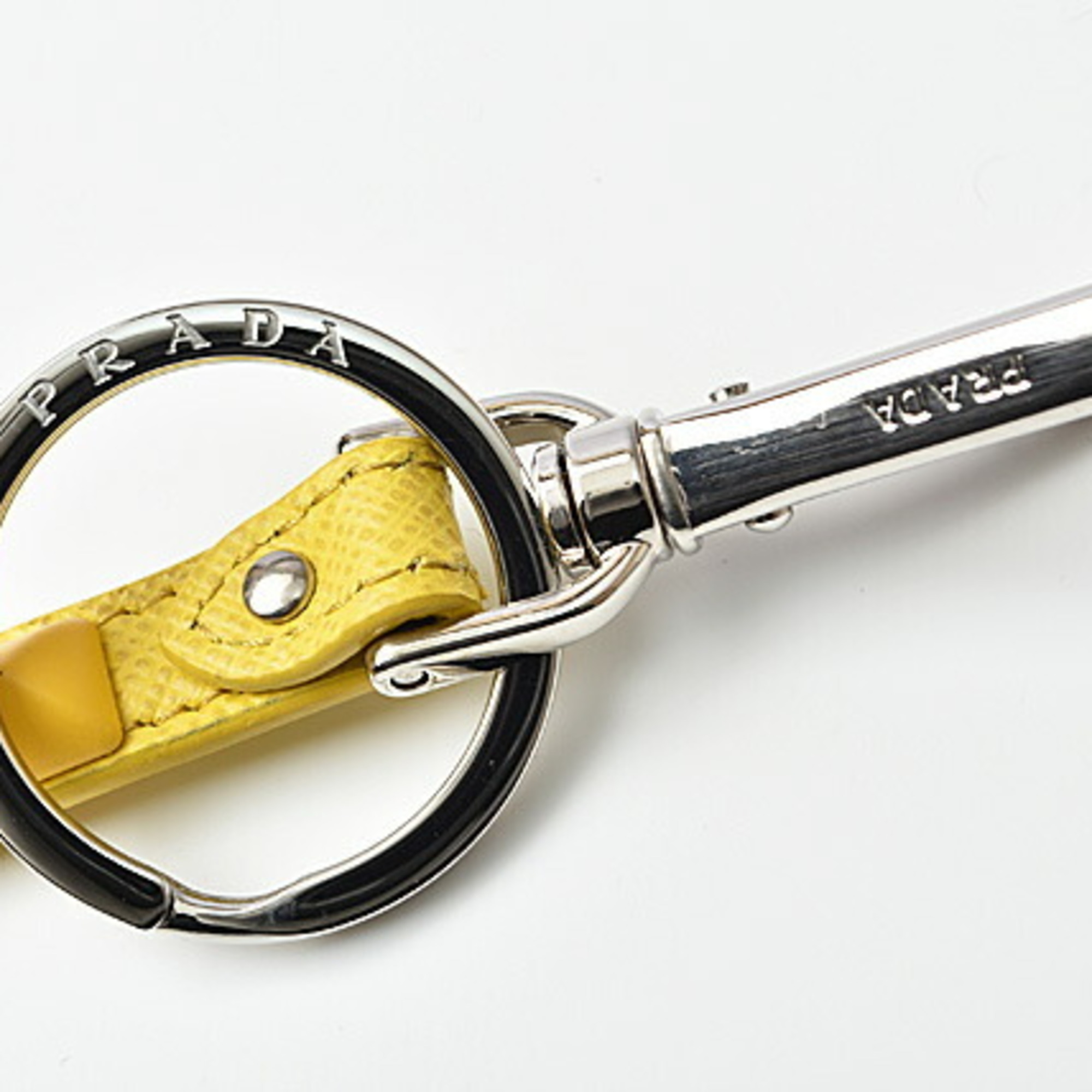 Prada Key Ring Holder Charm PRADA Trick SAFFIANO 1TL374 SOLE Yellow