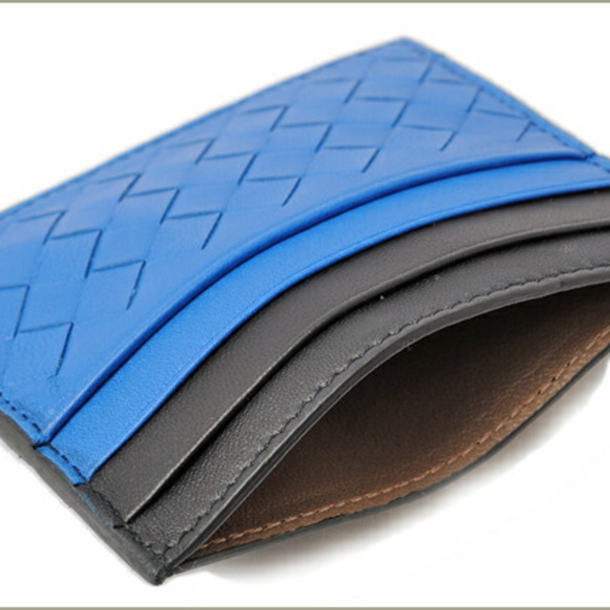 Bottega Veneta Card Case Business Holder BOTTEGA VENETA Intrecciato Blue Black 162150 VAA0B 4387