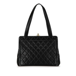 Chanel Coco Mark Matelasse Tote Bag Handbag Black Caviar Skin Women's CHANEL