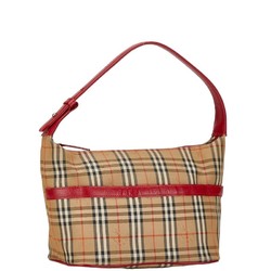 Burberry Nova Check Shadow Horse Bag Handbag Beige Red Canvas Leather Women's BURBERRY