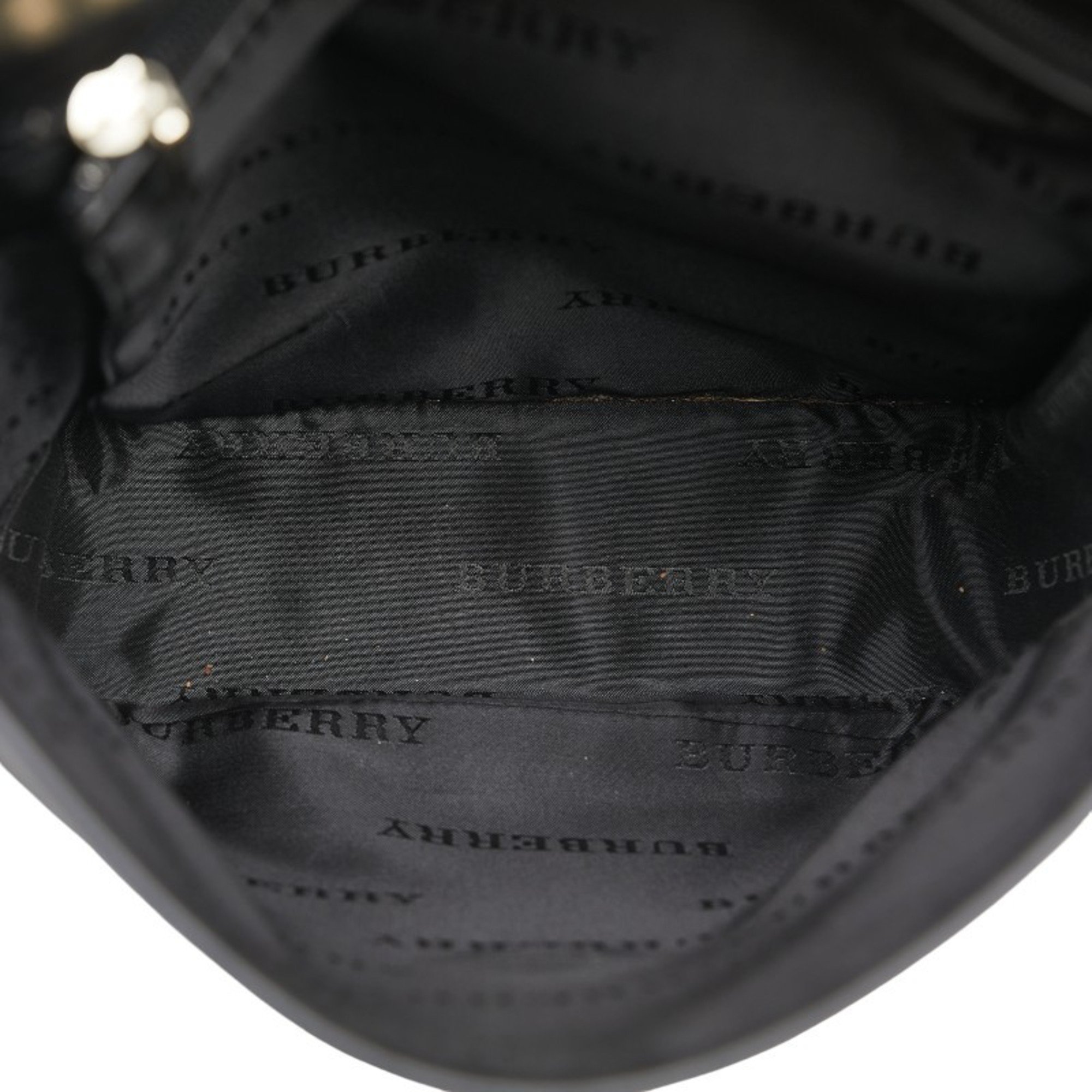 Burberry Nova Check Shoulder Bag Black Canvas Leather Women's BURBERRY