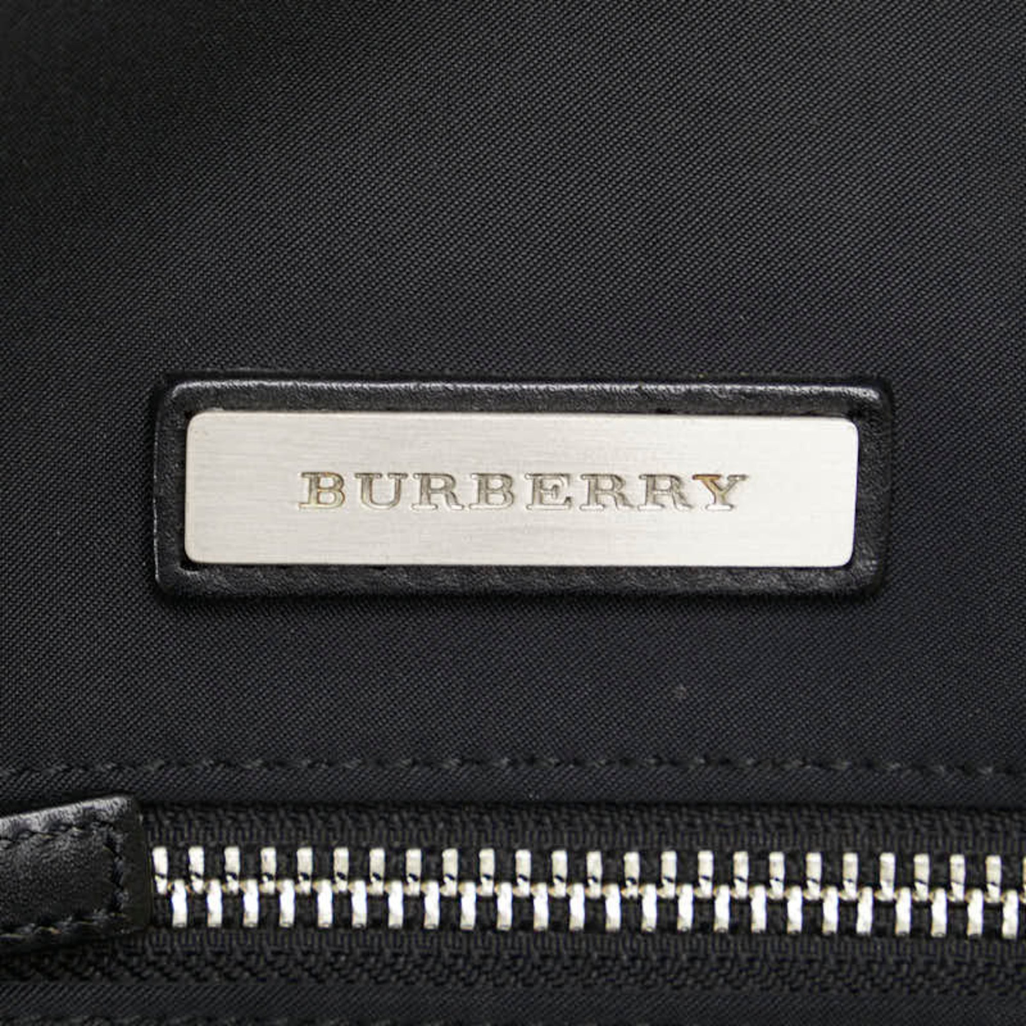 Burberry Nova Check Shoulder Bag Black Canvas Leather Women's BURBERRY