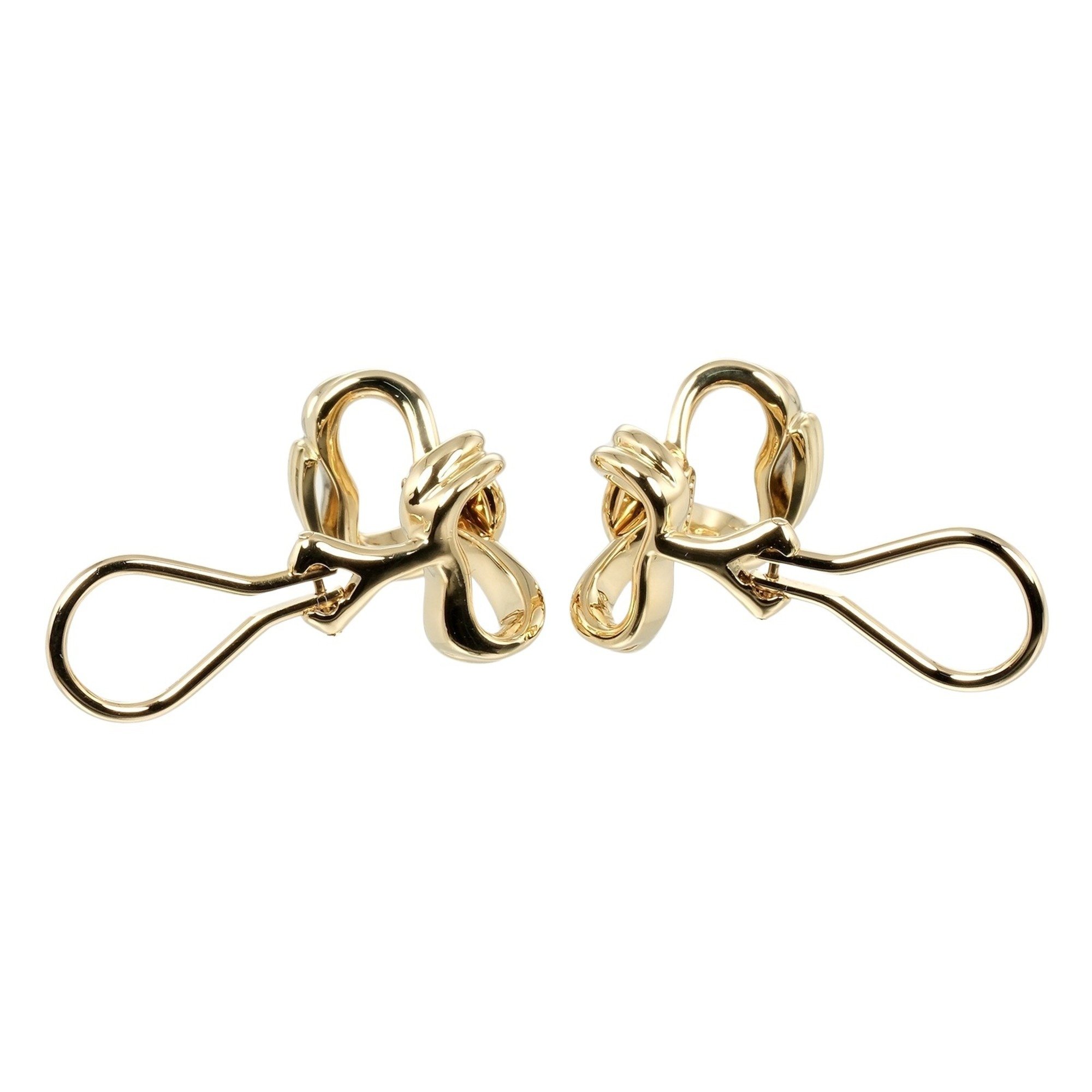 Tiffany & Co. Ribbon Earrings, 18K Yellow Gold, approx. 12.5g