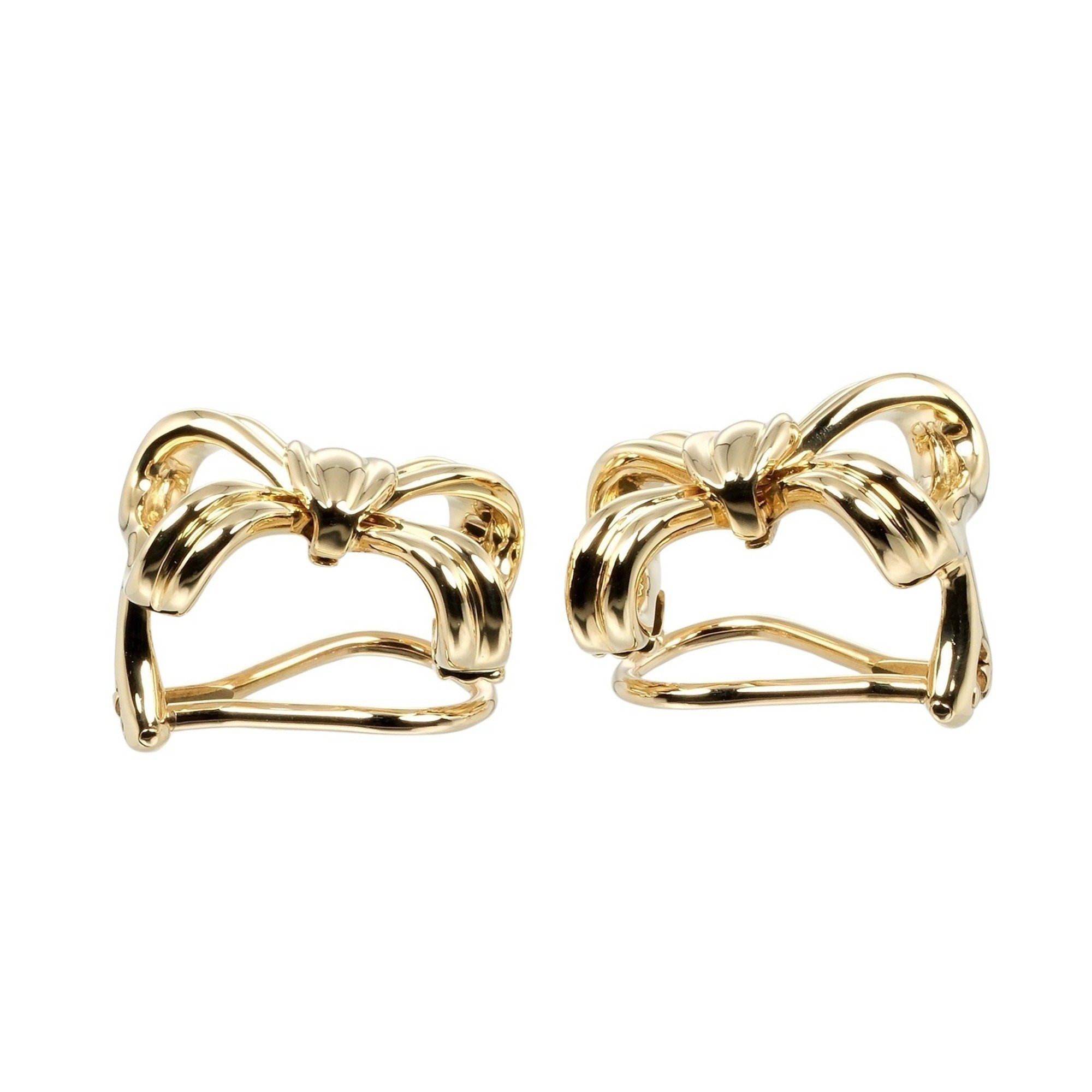 Tiffany & Co. Ribbon Earrings, 18K Yellow Gold, approx. 12.5g