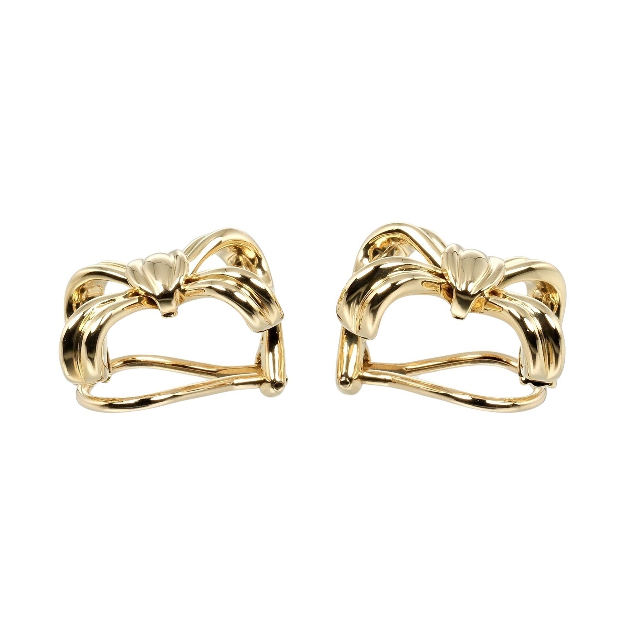 Tiffany & Co. Ribbon Earrings, 18K Yellow Gold, approx. 12.5g