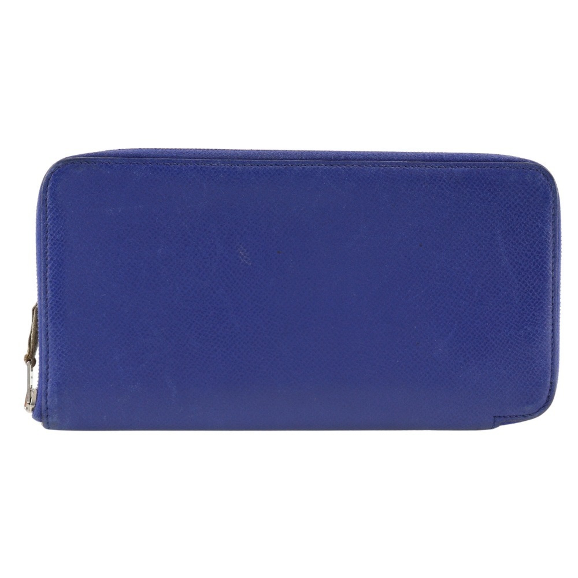 Hermes Azap long silk in wallet, Epsom leather, blue, O in, for women