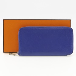 Hermes Azap long silk in wallet, Epsom leather, blue, O in, for women