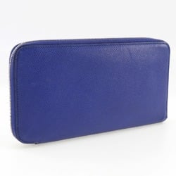 Hermes Azap long silk in wallet, Epsom leather, blue, O in, for women