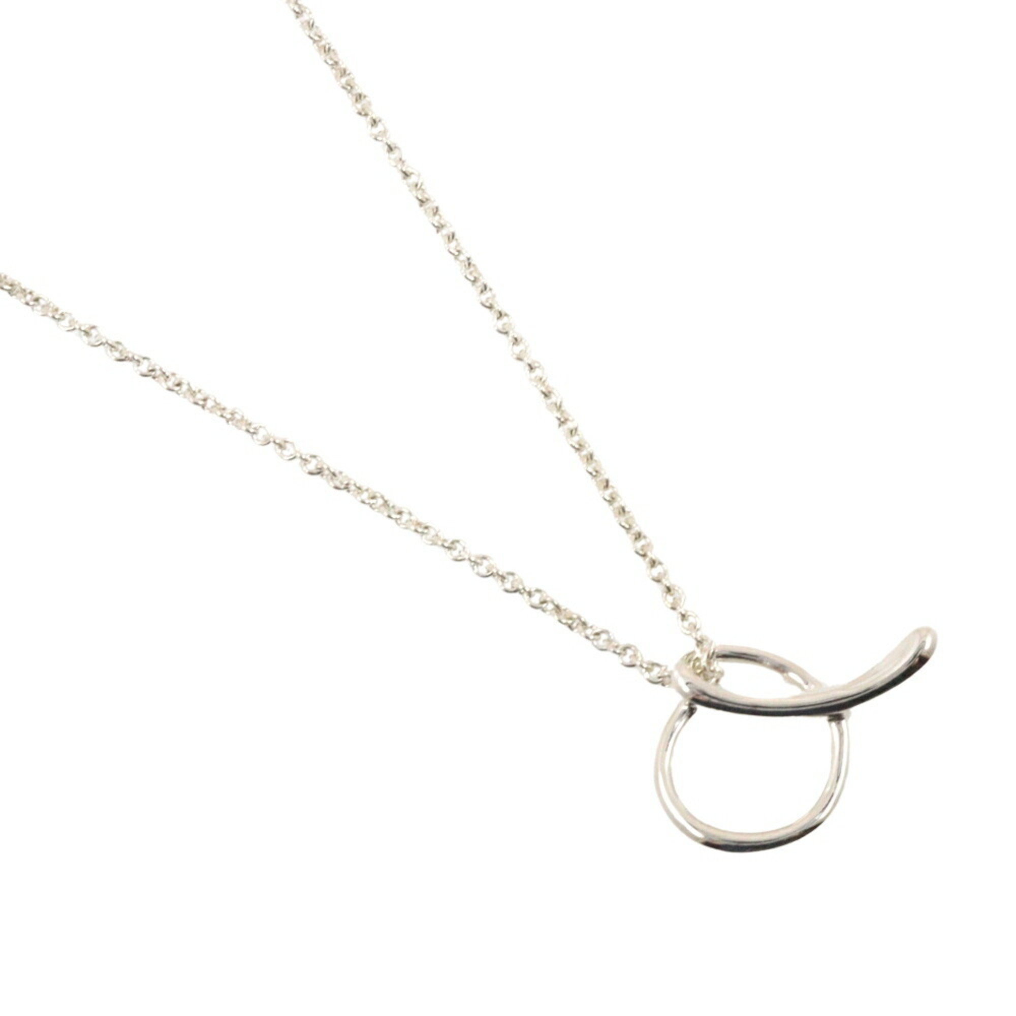 Tiffany & Co. Letter Q Initial Necklace, Silver 925, Approx. 4.42g, Q, Women's