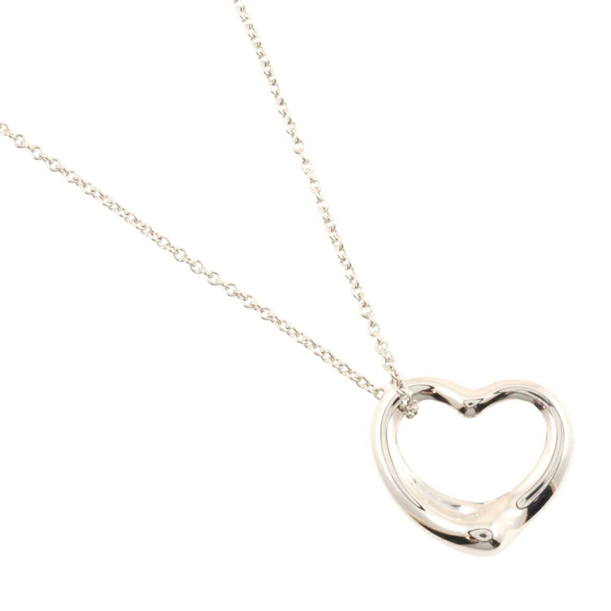 Tiffany & Co. Heart Necklace 22mm Model Silver 925 Approx. 7.1g Open Women's