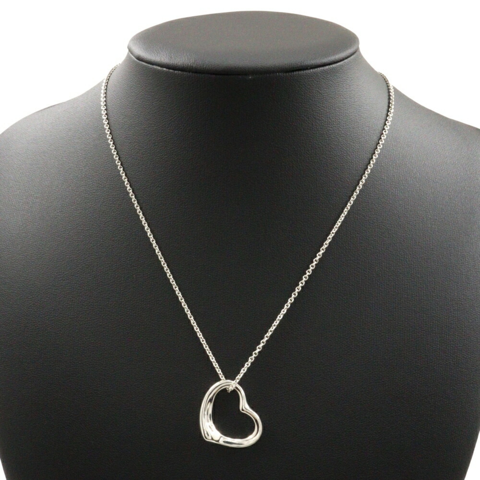 Tiffany & Co. Heart Necklace 22mm Model Silver 925 Approx. 7.1g Open Women's