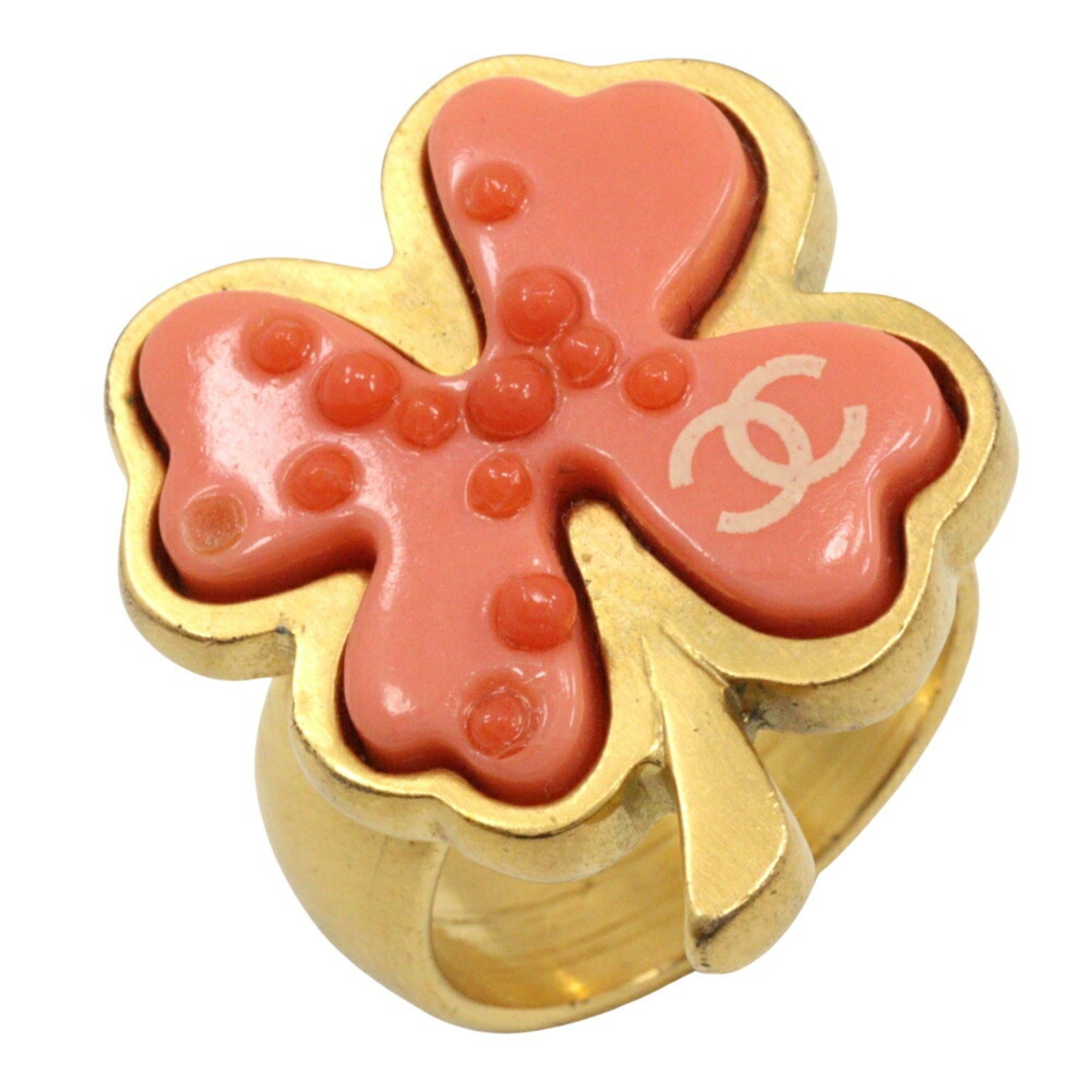 Chanel CHANEL Size 13 Ring, Gold Plated, 03 P Clover, Approx. 12.3g, Women's