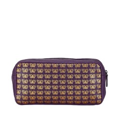 Bottega Veneta Butterfly Pouch Purple Leather Women's BOTTEGAVENETA