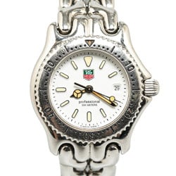TAG Heuer Cell Date Watch S90.815 Quartz White Dial Stainless Steel Ladies HEUER