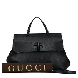 Gucci Bamboo Daily Tote Bag Shoulder 370830 Black Leather Women's GUCCI