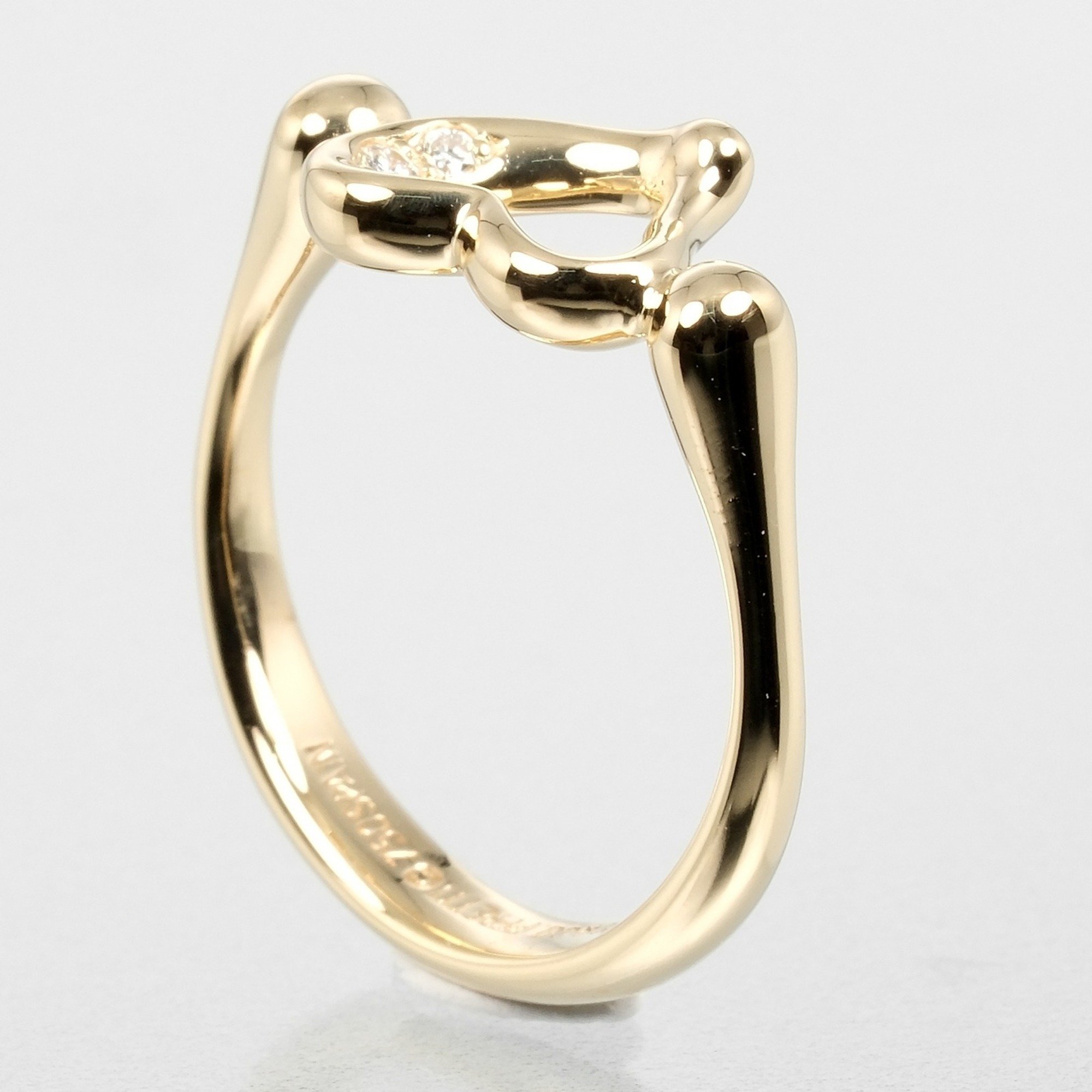 Tiffany & Co. Heart Ring, Size 8, K18YG Yellow Gold, 3P, Diamond, Approx. 3.25g