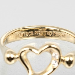 Tiffany & Co. Heart Ring, Size 8, K18YG Yellow Gold, 3P, Diamond, Approx. 3.25g