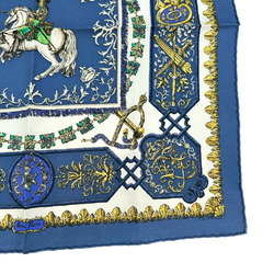 Hermes HERMES Carre 42 Scarf Muffler LVDOVICVS MAGNVS Louis XIV on a White Horse Silk Women's