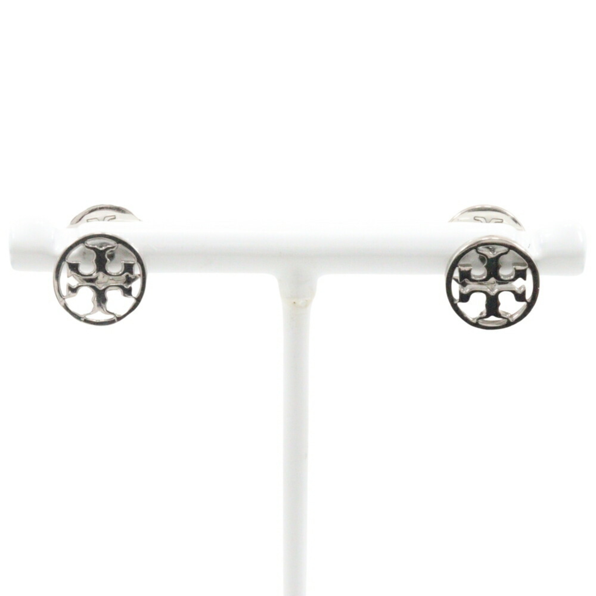 Tory Burch Earrings, Silver, Approx. 4.3g, Logo, Women's