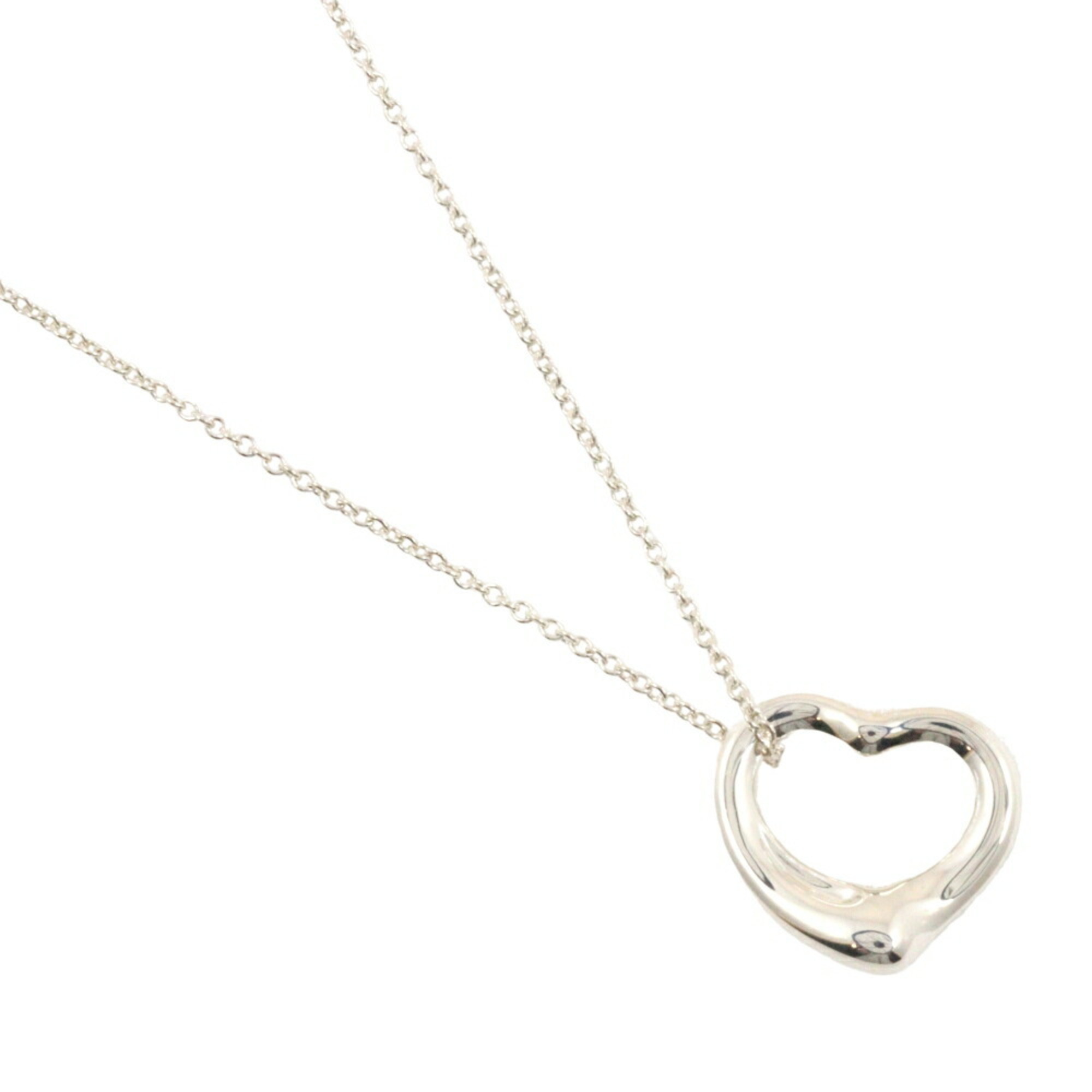 Tiffany & Co. Heart Necklace 16mm Model Silver 925 Approx. 3.27g Open Women's